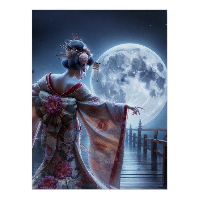 Póster La danse de la geisha à la lune (Frente)