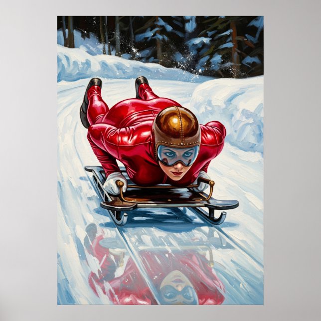 Poster LA DESCENTE EN SKELETON (A descida do esqueleto) (Frente)