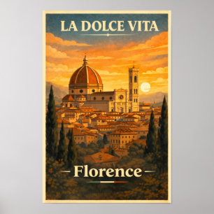 Poster La Dolce Vita - Cartaz de Viagem Antigo de Florenç