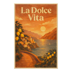 Póster La Dolce Vita – Cartaz de Viagem da Costa Italiana