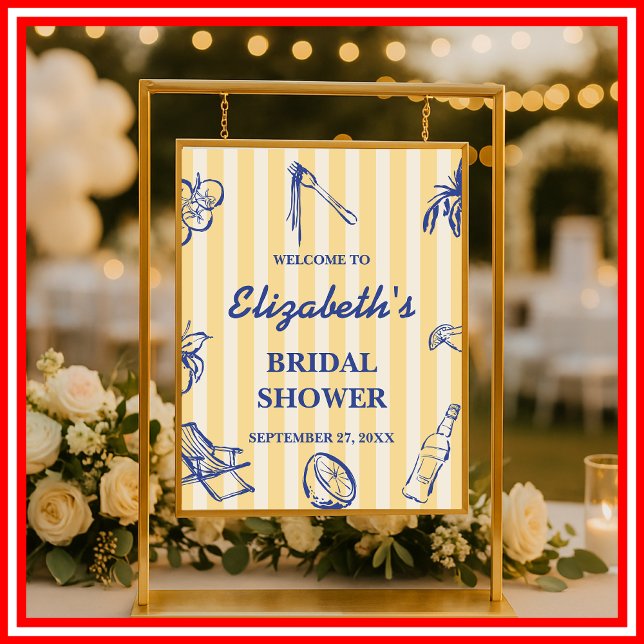 Poster La Dolce Vita Limões Bem-vindos ao Chá de Noiva It (Criador carregado)