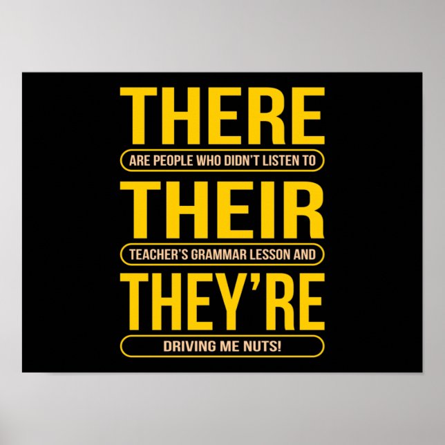 Poster Lá eles são professores de língua inglesa (Frente)