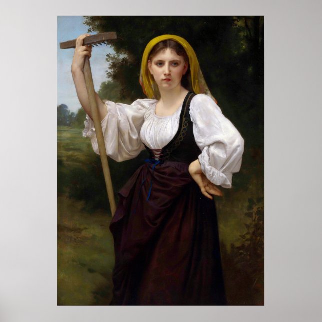 Poster La Faneuse por William-Adolphe Bouguereau (Frente)