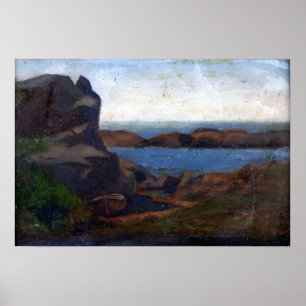 Poster La Farge - Old Boathouse Beach Newport