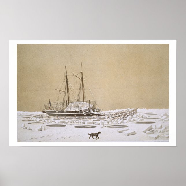 Póster La Fleche, em Kil-Bouroun, invadida pelo gelo, dos (Frente)