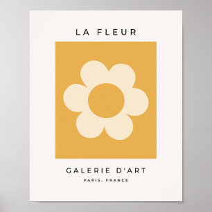 Poster La Fleur 07 Flor Amarelo Floral Retro