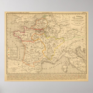 Poster La France apres la mort de Clothaire 1er