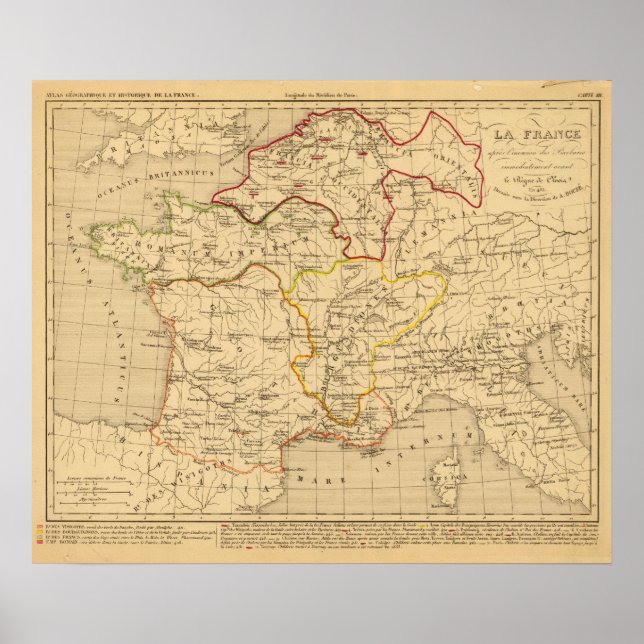 Póster La France apres l'invasão des Barbares (Frente)