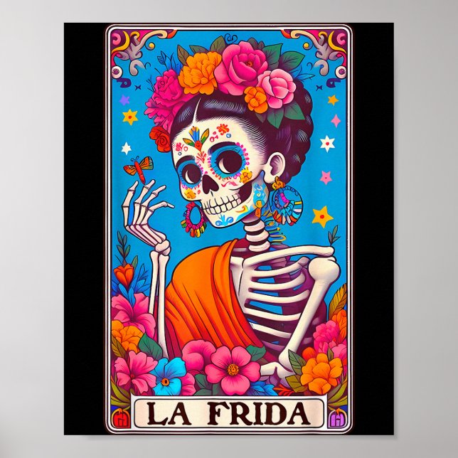Poster La Frida Dia Dos Mortos Dia Das Bruxas Halloween  (Frente)