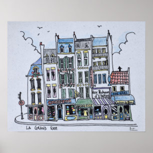 Poster La Grand Rue Boulogne-Sur-Mer, França