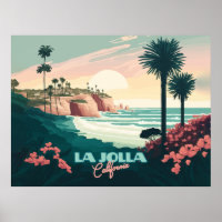 La Jolla Cove San Diego California Retro