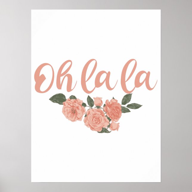 Poster La La - Franceses Falando Floral (Frente)