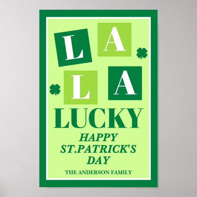 Poster La La Lucky St. Patrick’s Day Wall Art Print (Frente)