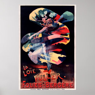 Poster LA LOIE FULLER Folhas Bergere Paris Teatro Dança
