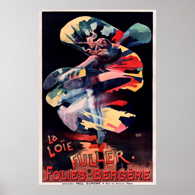 Poster LA LOIE FULLER Folies Bergere Paris Theater Dance (Frente)