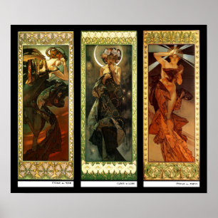 Poster La lune et les étoiles por Alphonse Mucha
