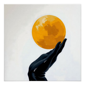 Póster La main noir qui porte le monde en couleur