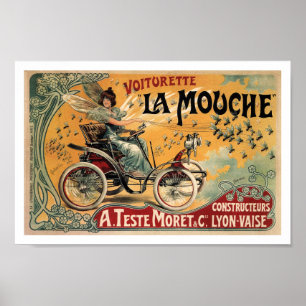 Poster La Mouche, Automóvel, Publicidade, Art Nouveau