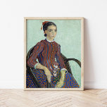 Poster La Mousmé | Vincent van Gogh<br><div class="desc">La Mousmé (1888) | Arte original do artista poste-impressionista holandês Vincent van Gogh (1853-1890). A pintura retrata uma jovem mulher sentada em uma cadeira de cana, segurando um galho de oleandro. Foi pintado por Van Gogh em 1888 enquanto ele morava em Arles, França. Use as ferramentas de design para adicionar...</div>