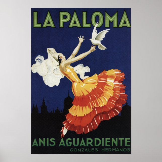 Poster La Paloma - Promocional Anis Aguardiente (Frente)