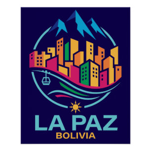 Póster La Paz Bolívia América do Sul
