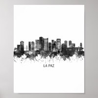La Paz Bolivia Skyline BW
