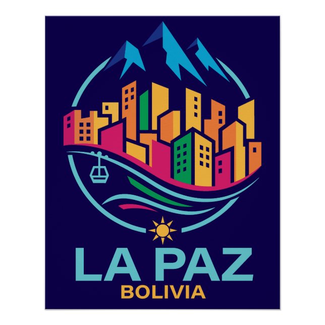 Póster La Paz Bolivia South America (Frente)