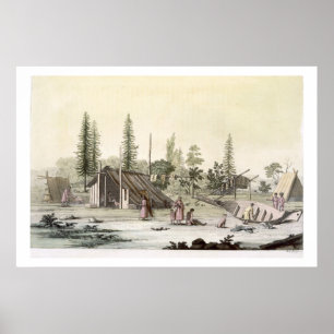 Poster La Perouse no porto Francesci (gravura da cor)