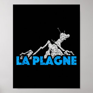 Poster La Plagne Skiing Snowboard França Resort Distrital