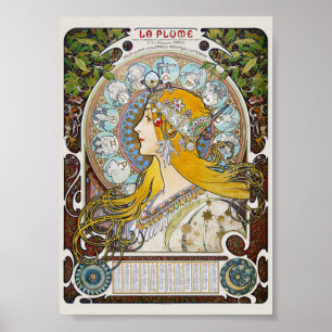 Poster La Plume França Arte Antiga Nouveau 1896