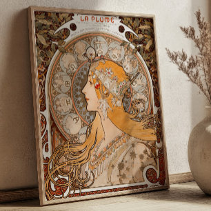 Poster La Plume por Alfonse Mucha Arte Antiga Nouveau