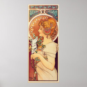 Poster La Plume por Alphonse Mucha