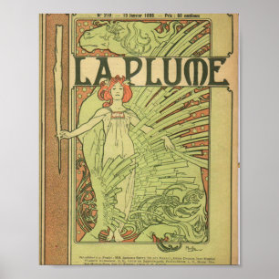 Poster La Plume Por Alphonse Mucha