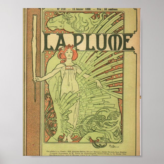 Poster La Plume Por Alphonse Mucha (Frente)