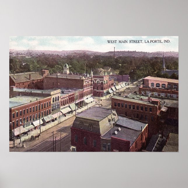 Póster La Porte Indiana West Main Street (Frente)