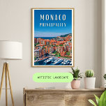 Poster La principauté de Mônaco<br><div class="desc">Mônaco,  em forme longue la principauté de Mônaco,  est un État d'Europe de l'Ouest,  ainsi que'une du même nom ocupant la même superficie que l'État lui-même (ce qui en fait une cité-État).</div>