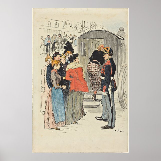 Poster La Rafle-1893 por Theophile Alexandre Steinlen (Frente)