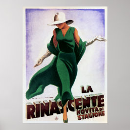 Poster LA RINASCENTE Anúncio Art Deco Vintage Itália