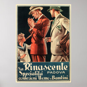 Poster LA RINASCENTE Departamento de Loja de Mens Infanti