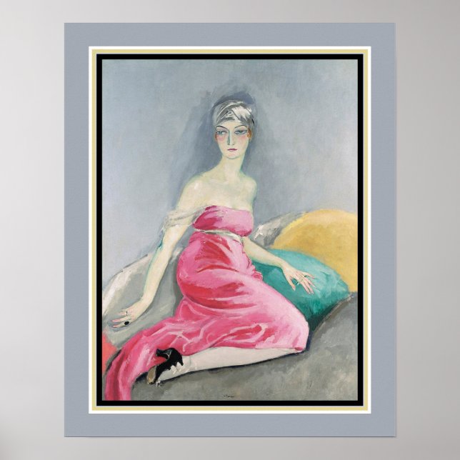 Poster "La Robe Rosa" por Kees van Dongen c.1919 (Frente)