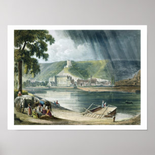 Póster La Roche, das "vistas no Seine", gravado por T