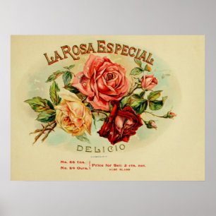 Poster LA.Rosa.E.Etiquetas especiais para caixas de cigar