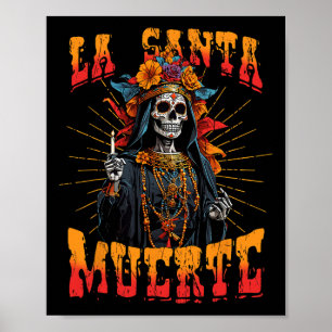 Poster La Santa Muerte Açúcar Crânio La Catrina Cinco De