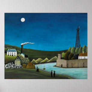Póster La Seine um Suresnes por Henri Rousseau, arte do
