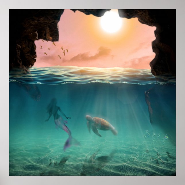 Poster La sirène et la tortue (Frente)