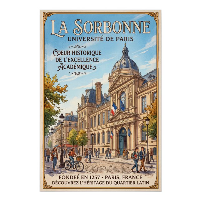 Póster La Sorbonne (Université de Paris)  (Frente)