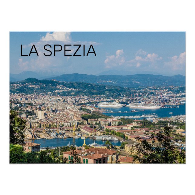 Póster La Spezia Cityscape Liguria Itália Holiday Souveni (Frente)