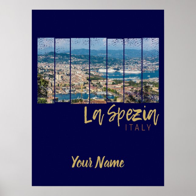 Poster La Spezia Liguria Itália Vintage Souvenir (Frente)