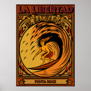 POSTER LA SURFANDO LIBERTAD DE EL SALVADOR