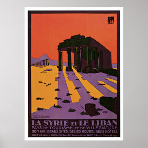 Póster La Syrie et Le Liban viagens vintage